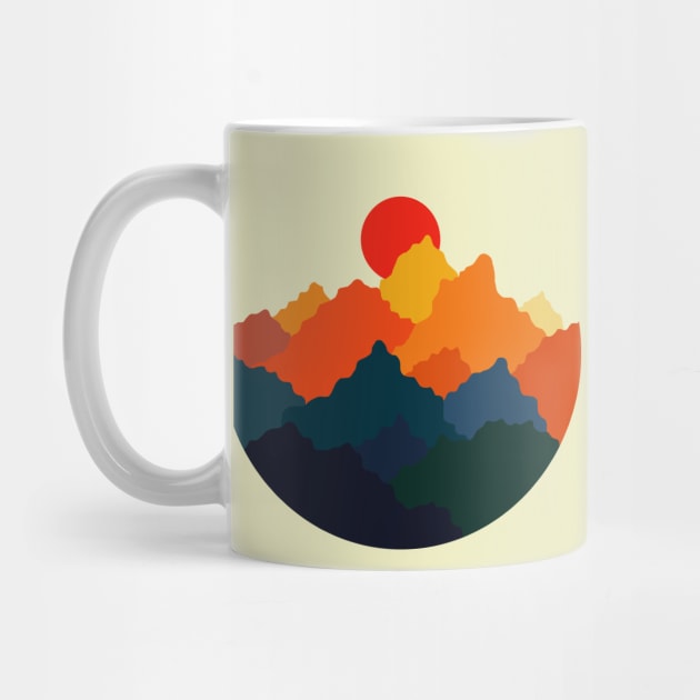 Minimalist Abstract Nature Art #42 Warm, Vibrant and Mountains by Insightly Designs